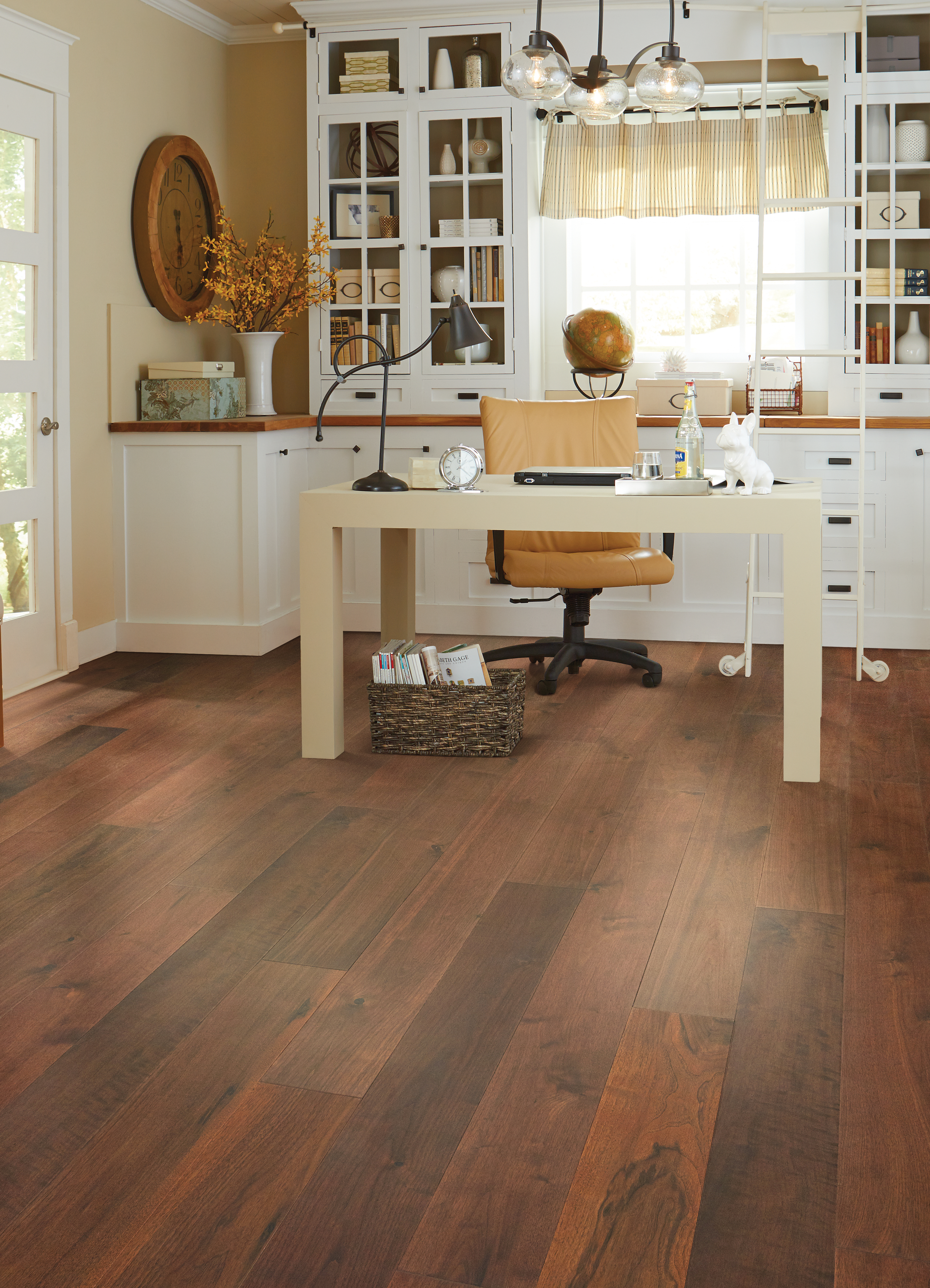 Hardwood flooring in a home office